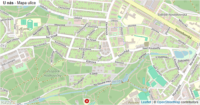 U nás - mapa ulice