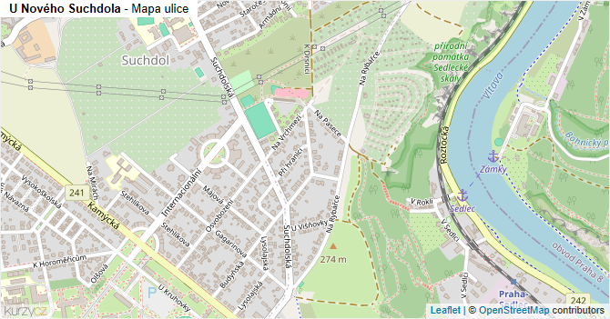 U Nového Suchdola - mapa ulice
