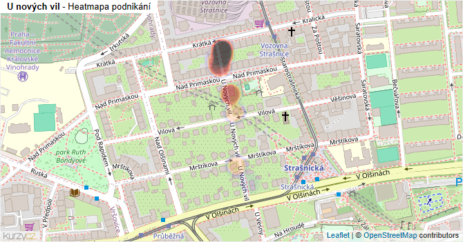 U nových vil - mapa podnikání