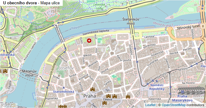 U obecního dvora - mapa ulice