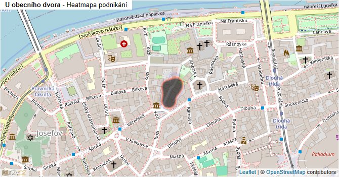 U obecního dvora - mapa podnikání