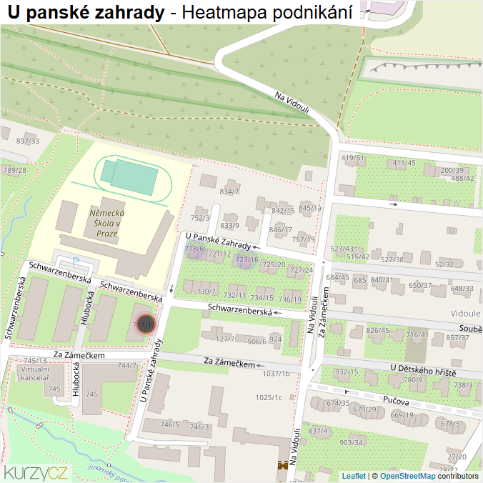 Mapa U panské zahrady - Firmy v ulici.