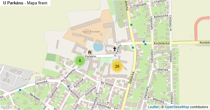 U Parkánu - mapa firem