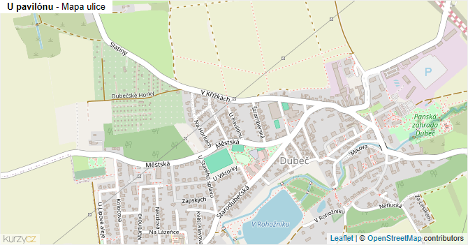 U pavilónu - mapa ulice