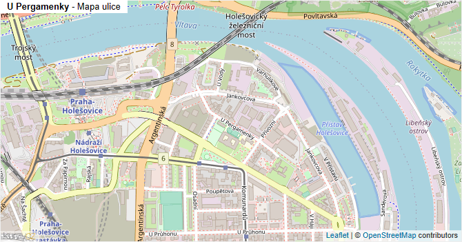 U Pergamenky - mapa ulice