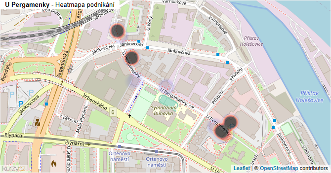 U Pergamenky - mapa podnikání