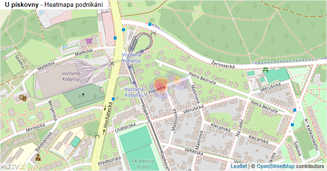 U pískovny - mapa podnikání