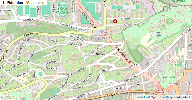 U Plátenice - mapa ulice