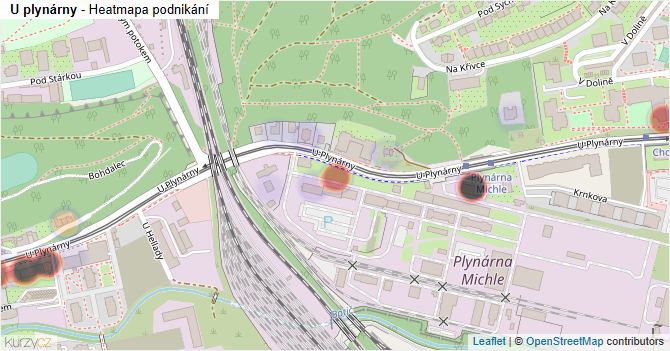 U plynárny - mapa podnikání