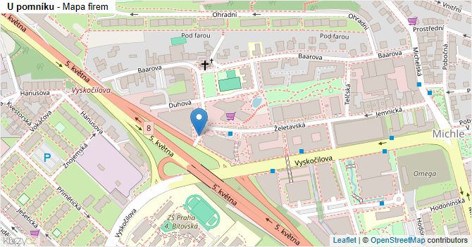 U pomníku - mapa firem