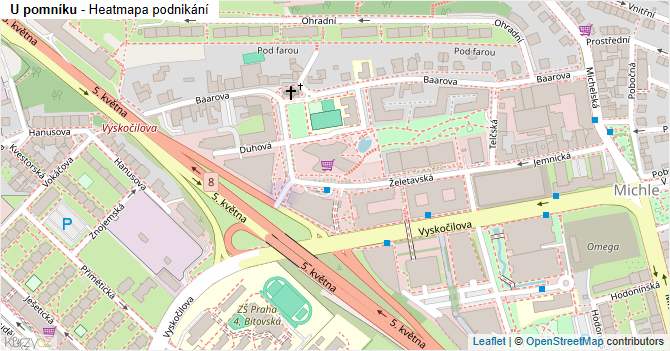 U pomníku - mapa podnikání