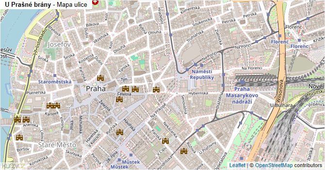 U Prašné brány - mapa ulice