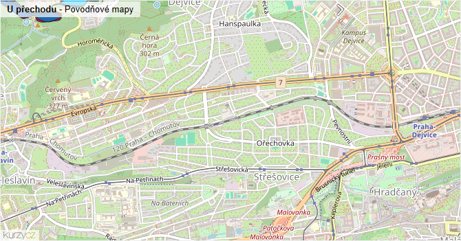 U přechodu - záplavové mapy stoleté vody