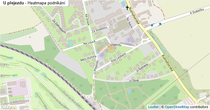 U přejezdu - mapa podnikání