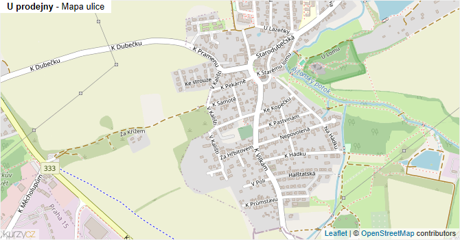U prodejny - mapa ulice