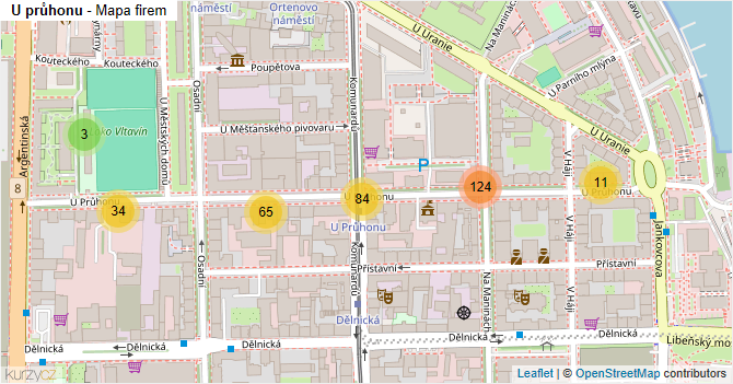 U průhonu - mapa firem