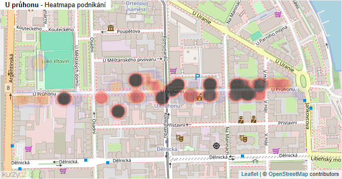 U průhonu - mapa podnikání