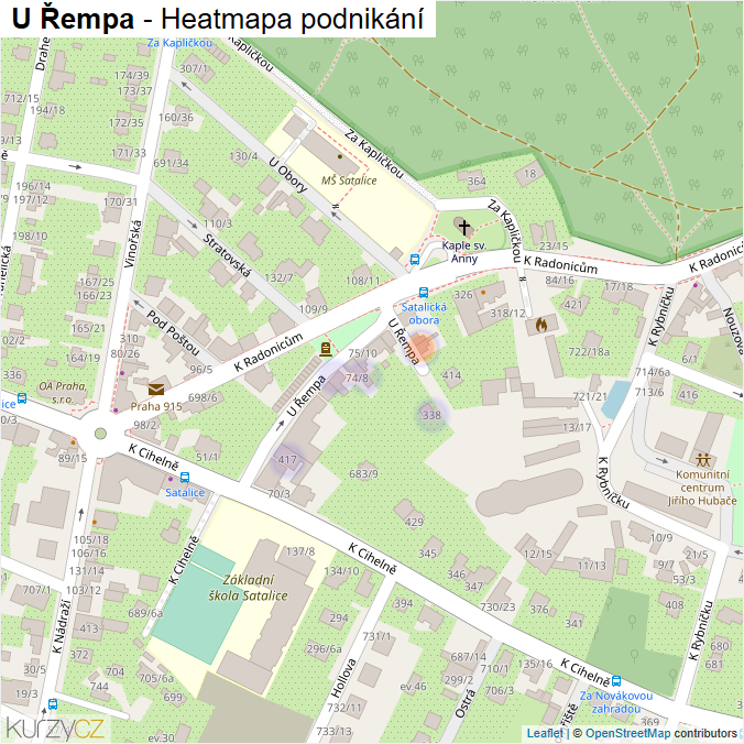 Mapa U Řempa - Firmy v ulici.