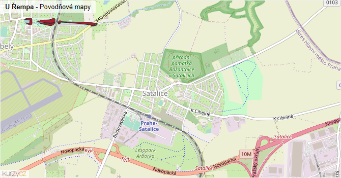 U Řempa - záplavové mapy stoleté vody