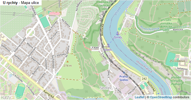 U rychty - mapa ulice