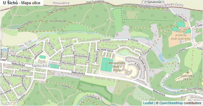 U Šíchů - mapa ulice