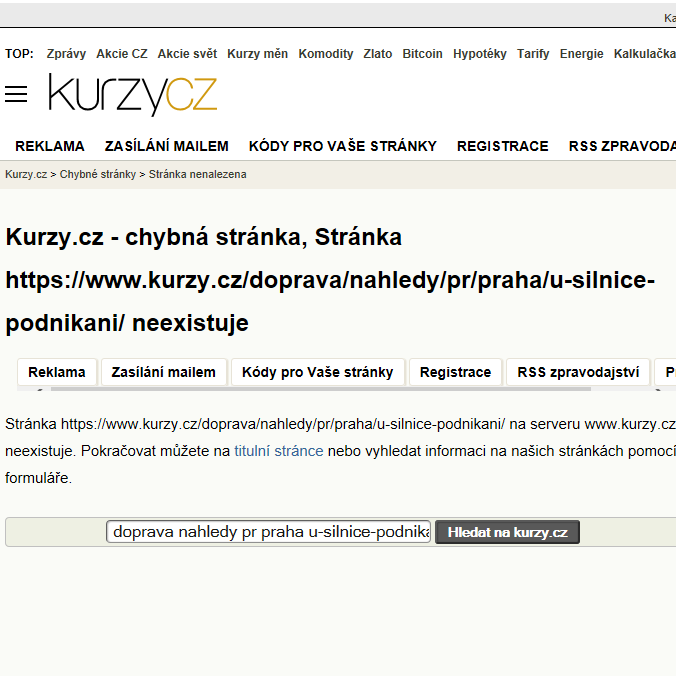 Mapa U silnice - Firmy v ulici.