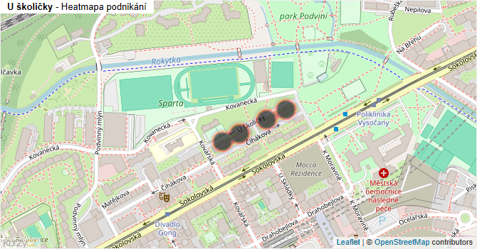 U školičky - mapa podnikání