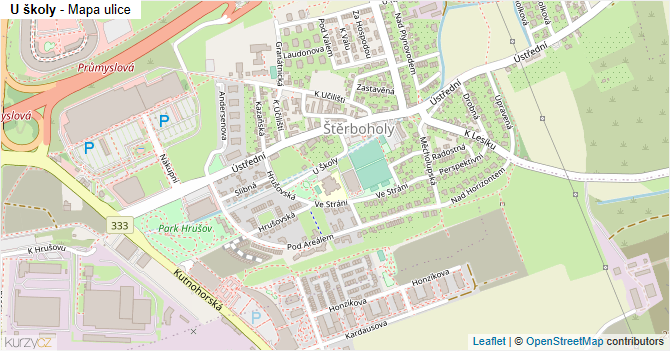 U školy - mapa ulice