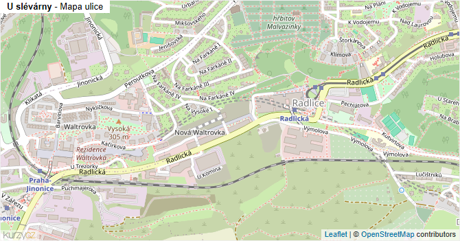 U slévárny - mapa ulice