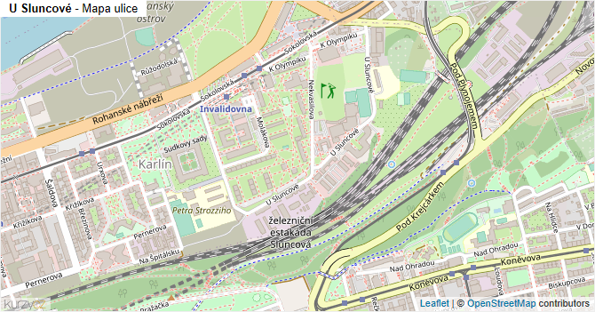 U Sluncové - mapa ulice