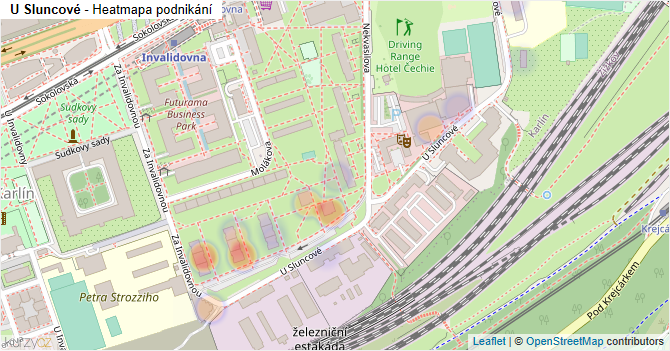 U Sluncové - mapa podnikání
