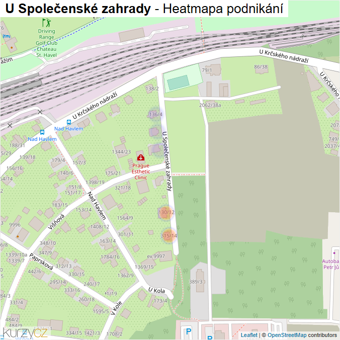 Mapa U Společenské zahrady - Firmy v ulici.