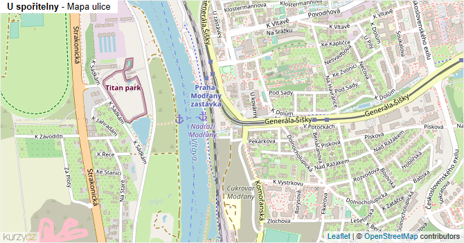 U spořitelny - mapa ulice