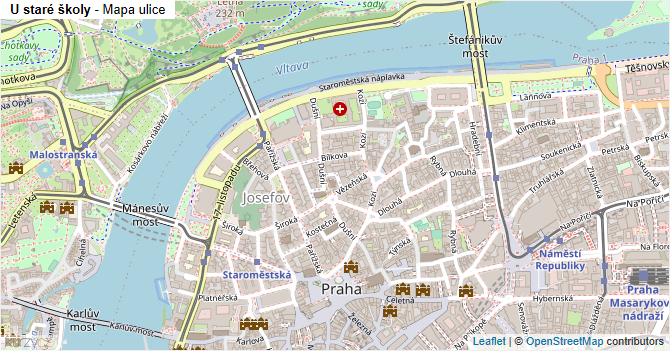 U staré školy - mapa ulice