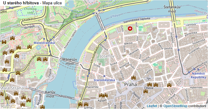 U starého hřbitova - mapa ulice