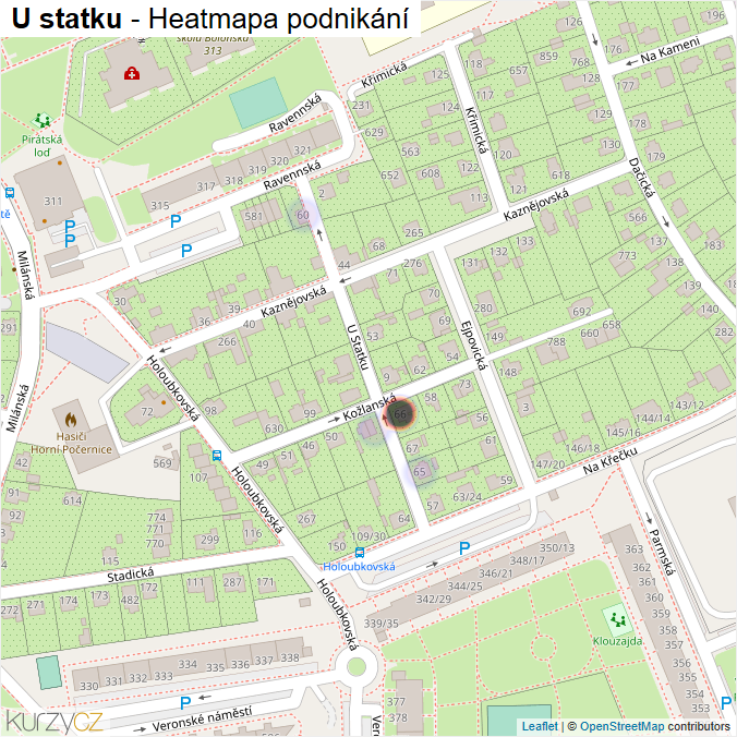 Mapa U statku - Firmy v ulici.