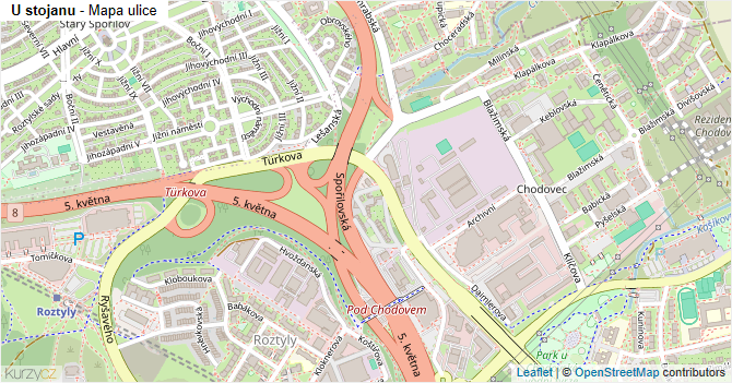 U stojanu - mapa ulice