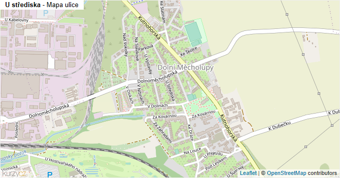 U střediska - mapa ulice