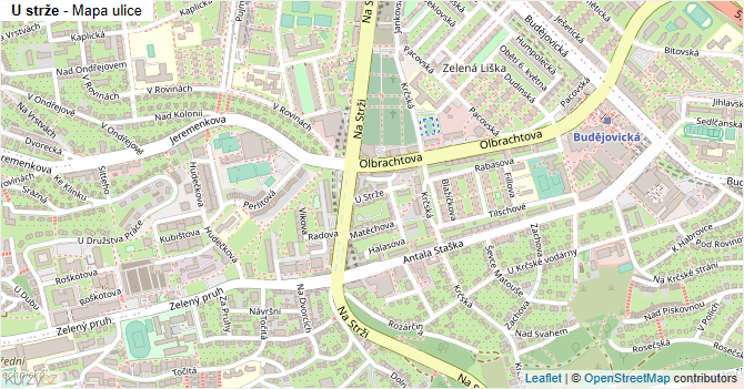 U strže - mapa ulice