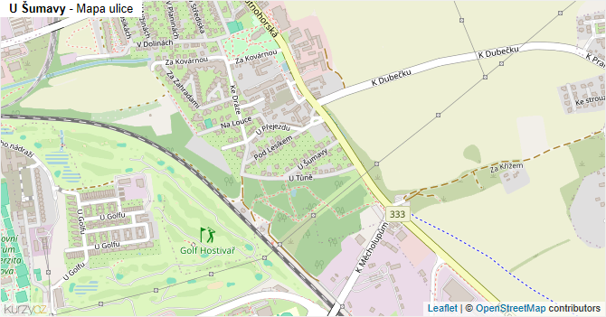 U Šumavy - mapa ulice