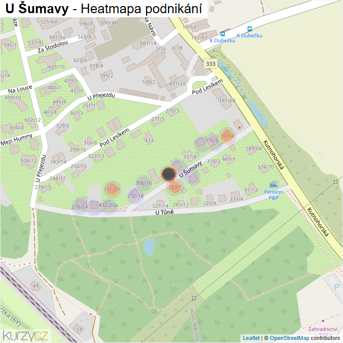 Mapa U Šumavy - Firmy v ulici.