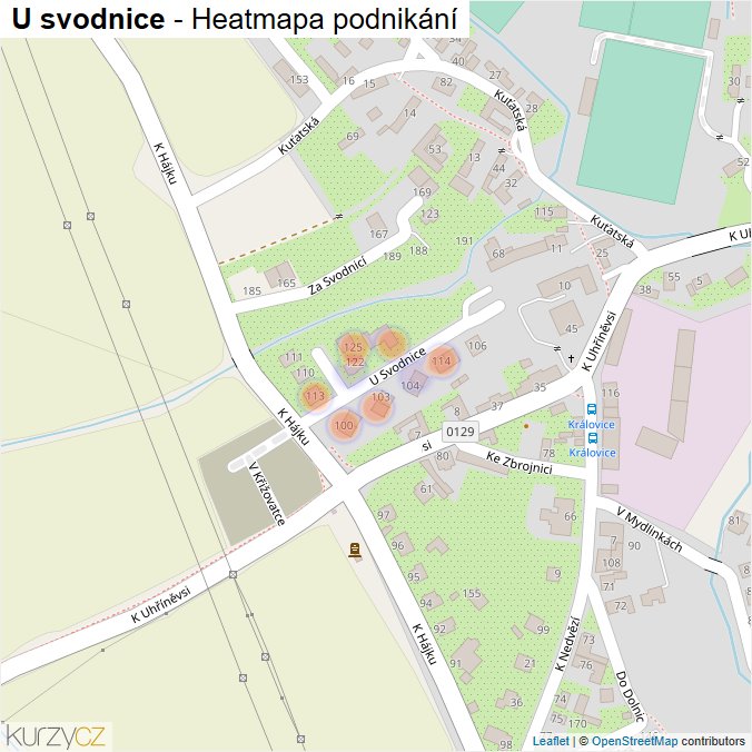 Mapa U svodnice - Firmy v ulici.