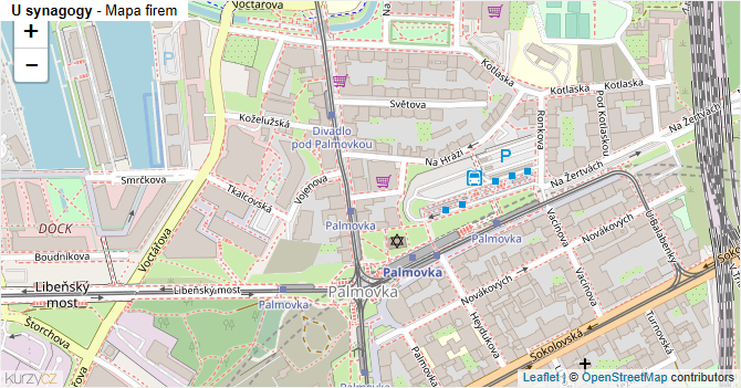 U synagogy - mapa firem
