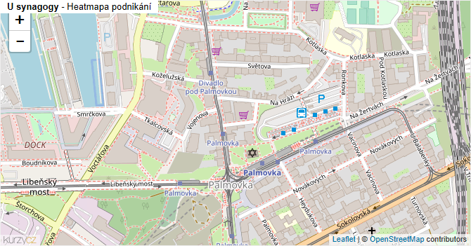 U synagogy - mapa podnikání