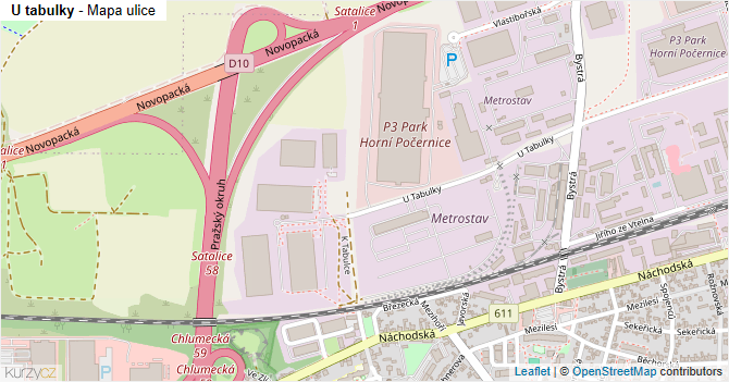 U tabulky - mapa ulice