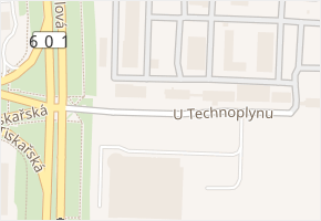 U Technoplynu v obci Praha - mapa ulice