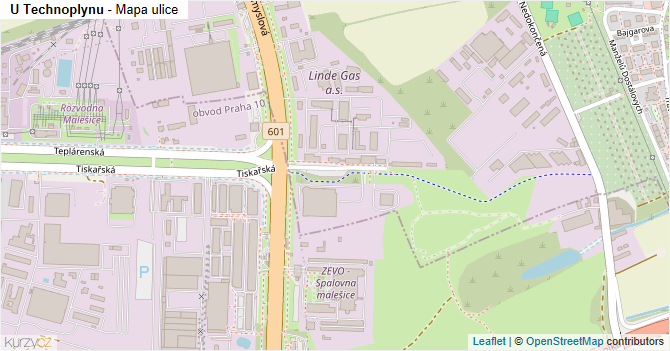 U Technoplynu - mapa ulice