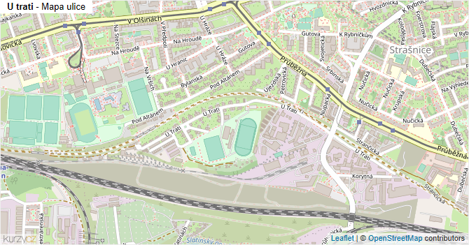 U trati - mapa ulice