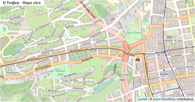 U Trojice - mapa ulice