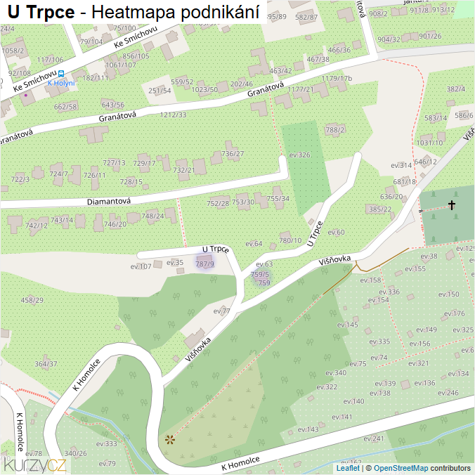 Mapa U Trpce - Firmy v ulici.